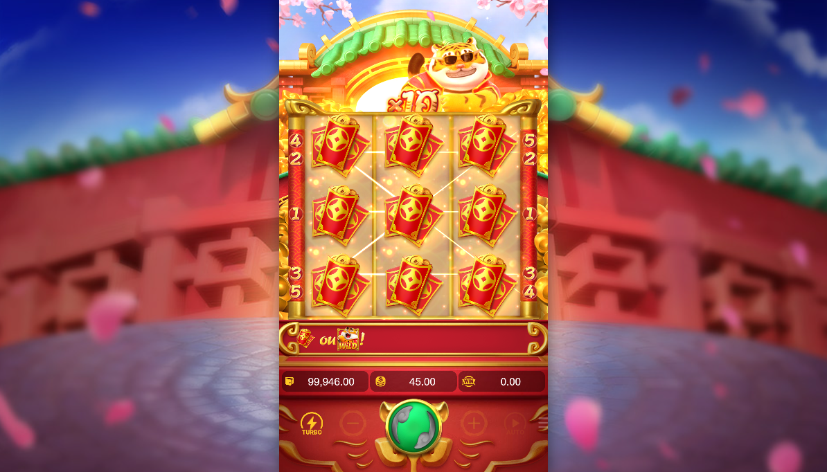 Fortune Tiger slot game showing a screen full of bonus symbols